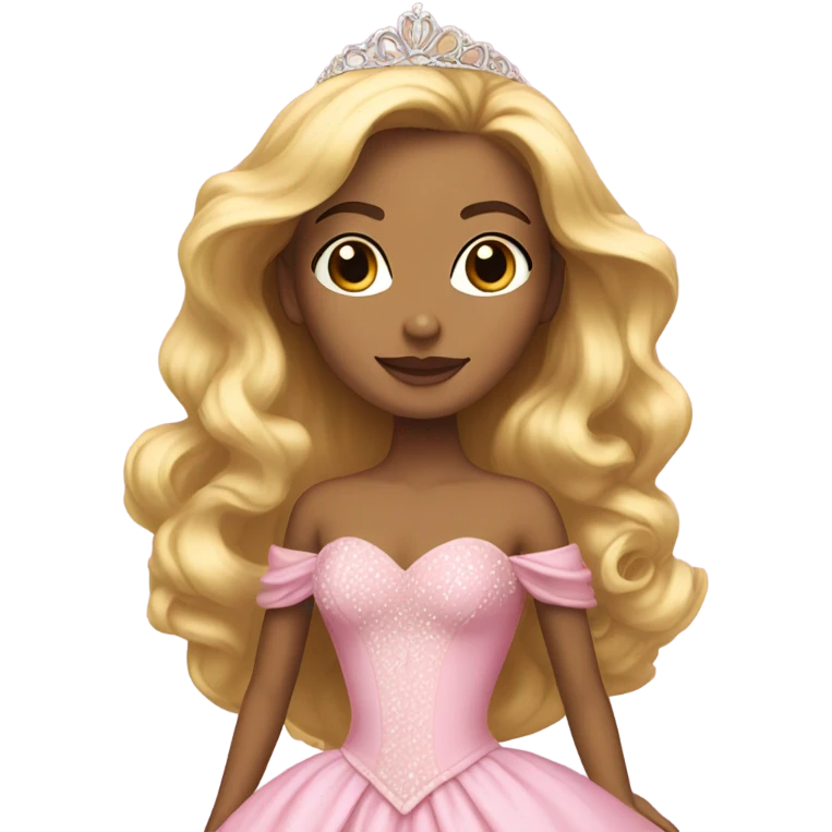 Princess with pink ballgown and big blonde hair pretty detailed realistic  emoji