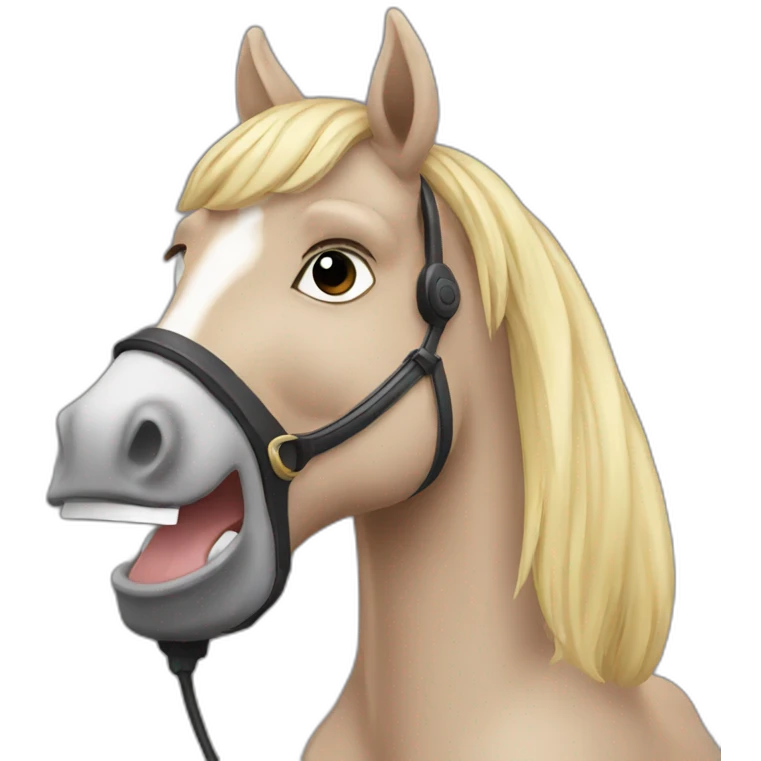 horse talking on a phone emoji