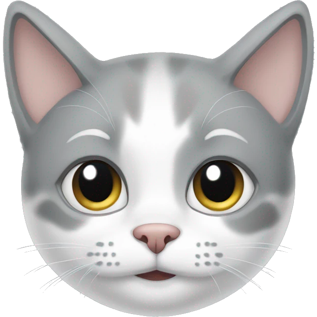 Grey and white cat emoji