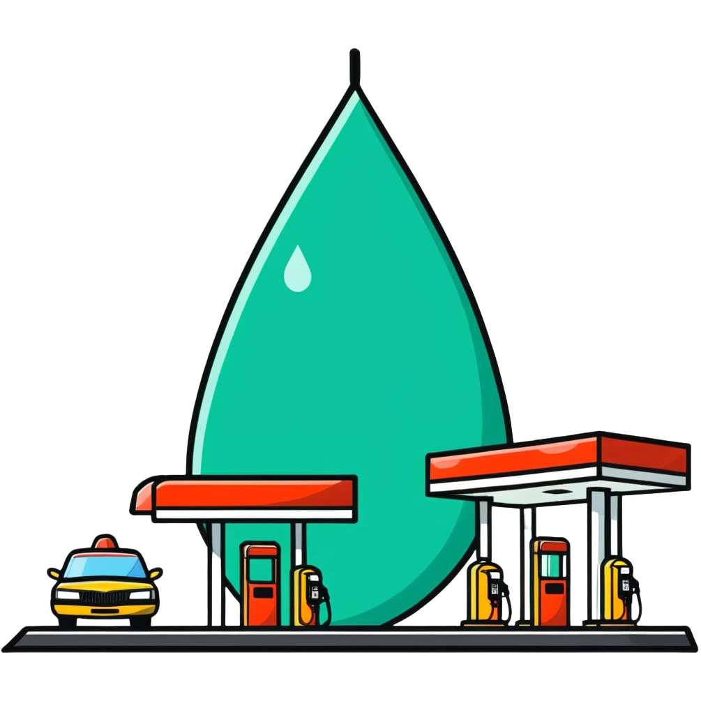 petroleum drop and gas station emoji