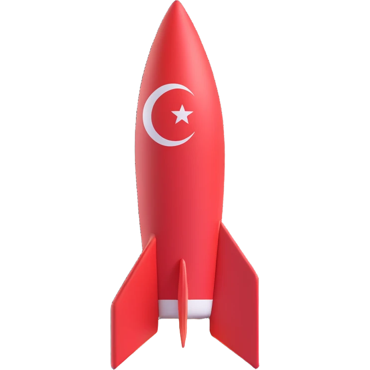 Teknofest milli teknoloji hamlesi emojisi with rocket and Turkish flag, youth and innovation, modern emoji style emoji