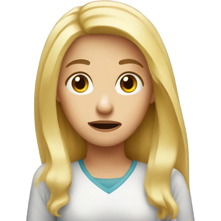 confused blonde girl  emoji