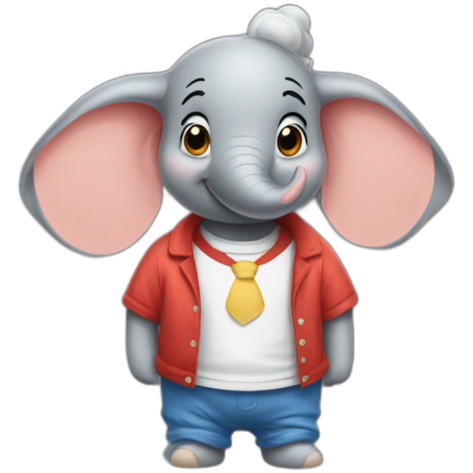dumbo wearing a t shirt because he is going to bed  emoji