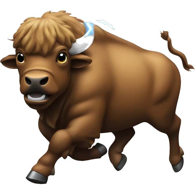 Buffalo running with lightening with word DO written on in emoji