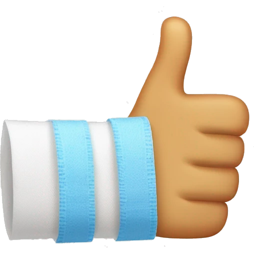 thumbs up emoji where the thumb is bandaged emoji