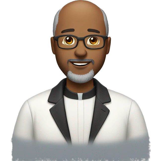 55-year-old overweight balding man with a beard as a pastor emoji