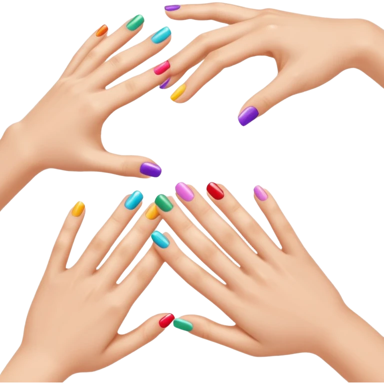hands with nails done emoji