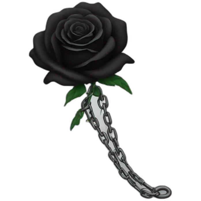 chained up black rose emoji