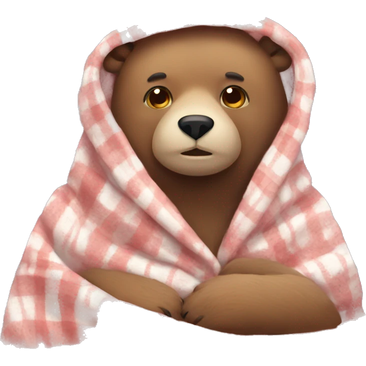 bear cozy in blanket emoji