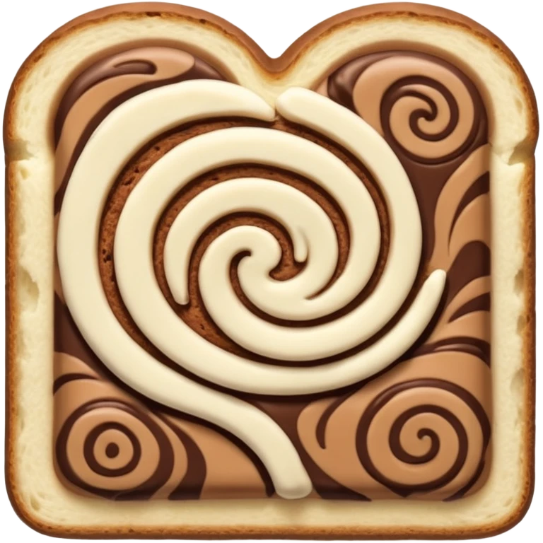 sweet bread sliced with cocoa lines inside emoji