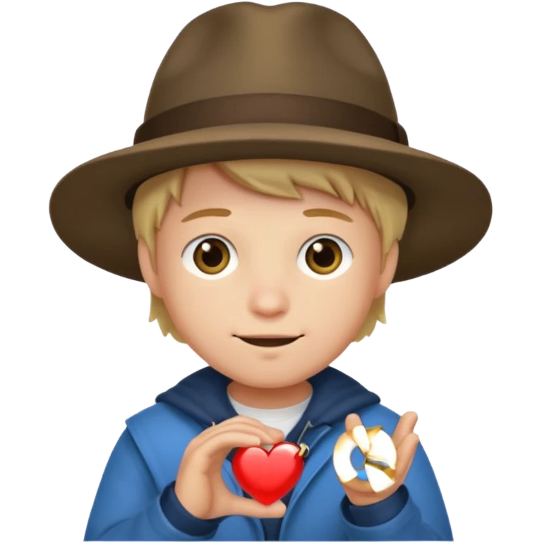 finn from adventure time with rings in his hands emoji