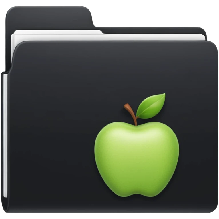 apple document black folder  emoji