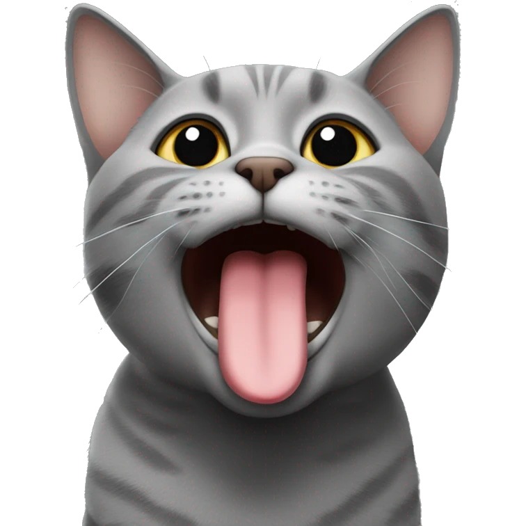 a gray cat licking his nose emoji