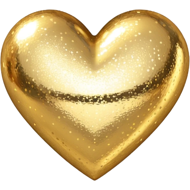 Change the glittery silver color heart with a subtle gradient and no border to a glittery gold color heart with a subtle gradient and no border. Keep the background transparent. Maintain the style and subtle gradient effect of the original heart. emoji