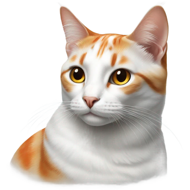realistic cat Colors white Black Orange crowned portrait emoji
