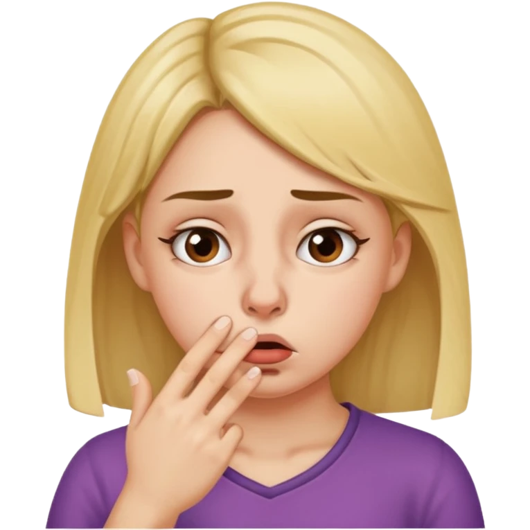 girl holding her nose because something else is stinky emoji