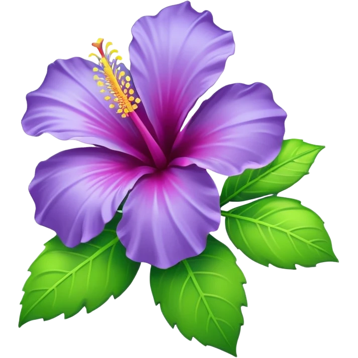 Change the lilac hibiscus side view to blue and lime green colors, keep the emoji style, with no background. emoji