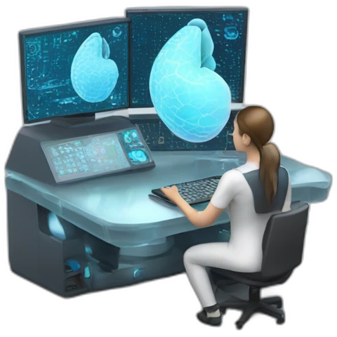 Futuristic-Biomedical-Engineer-studying-hologram-3d-model-of-breast emoji
