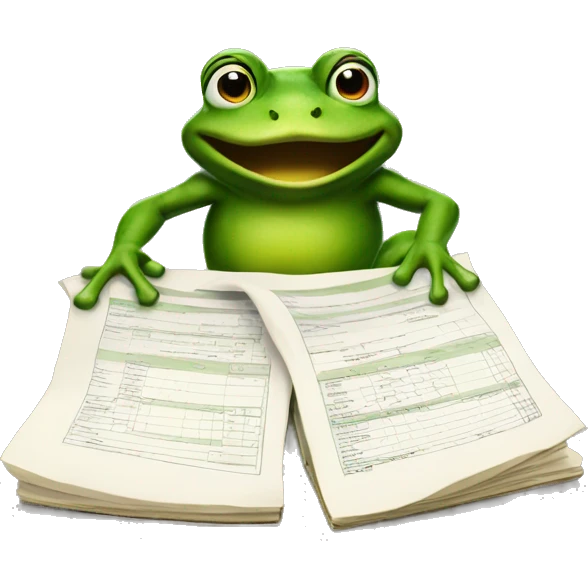 frog doing taxes  emoji