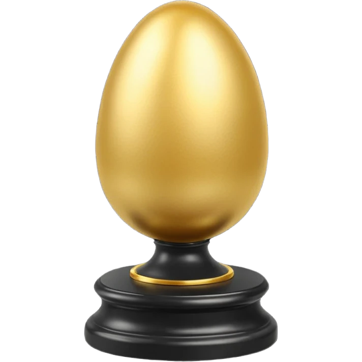 golden egg on a black marble pedestal emoji
