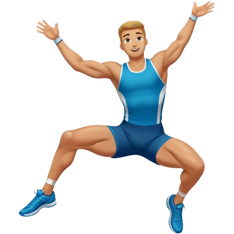 athlete knee in air jumping emoji