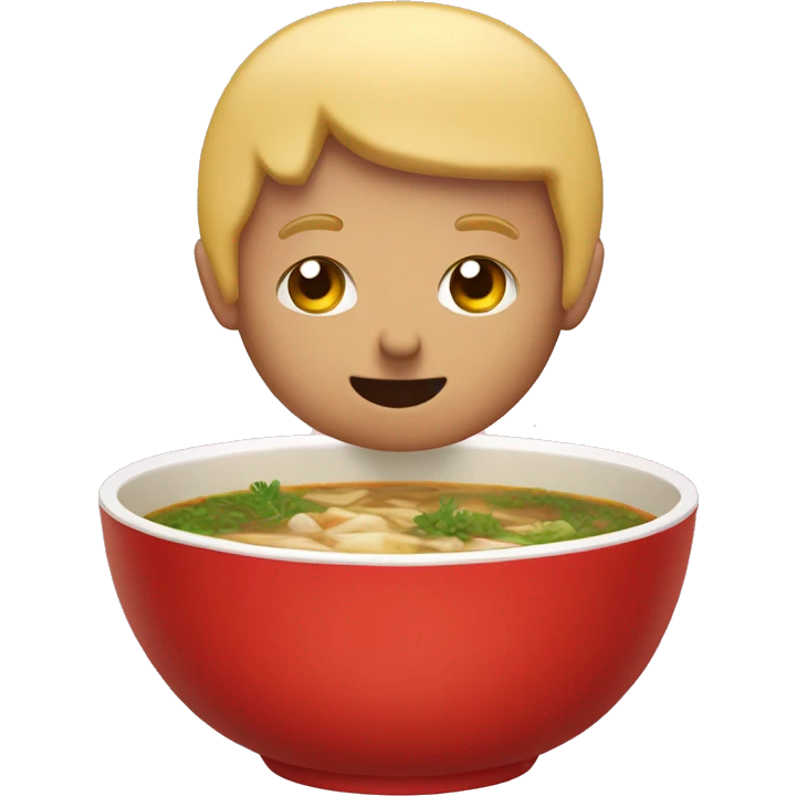 beef soup in a red bowl emoji