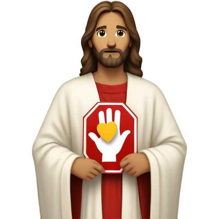 jesus holding stop sign emoji
