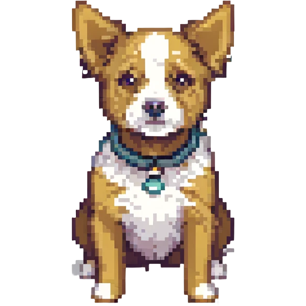 Toto the dog from Wizard of Oz, highly pixelated, front-facing pose emoji