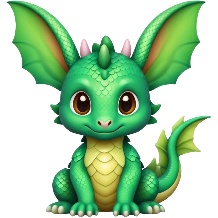 Baby dragon with bunny ears and tiny wings emoji