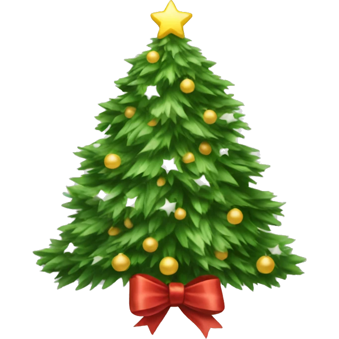 Christmas tree with white bows  emoji