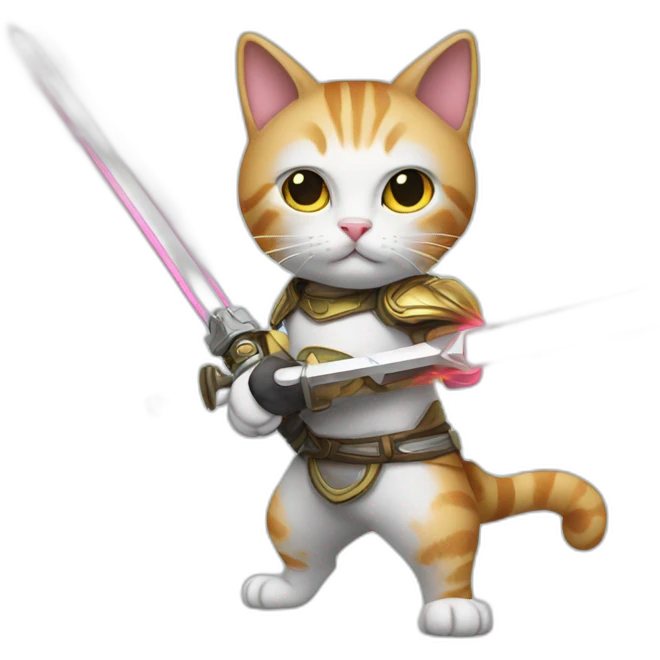 cat with with laser sword emoji