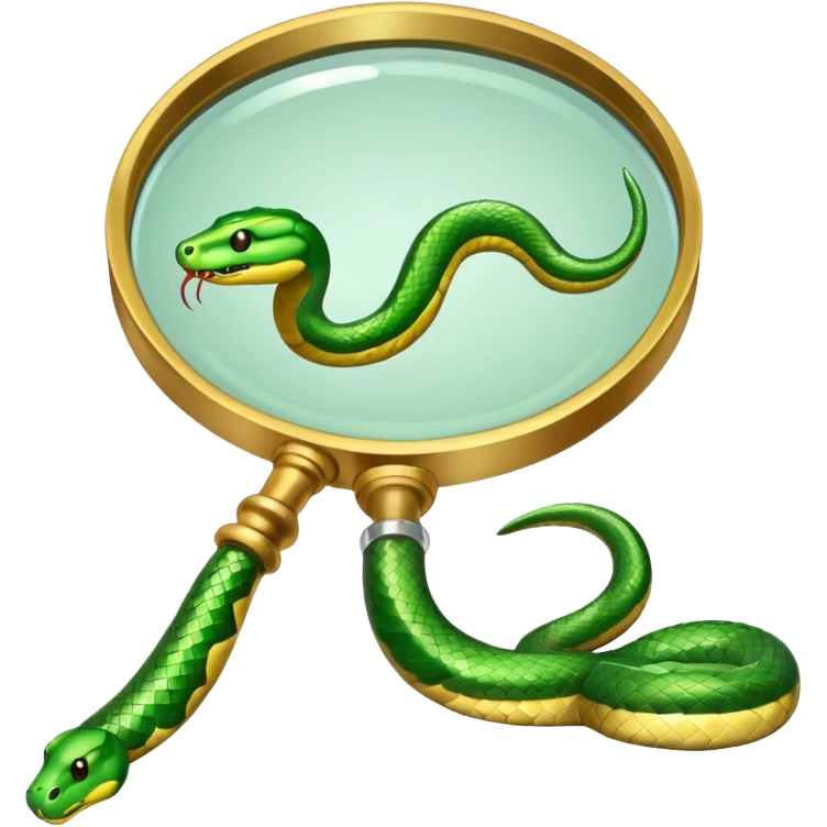 una lupa ed un serpente emoji