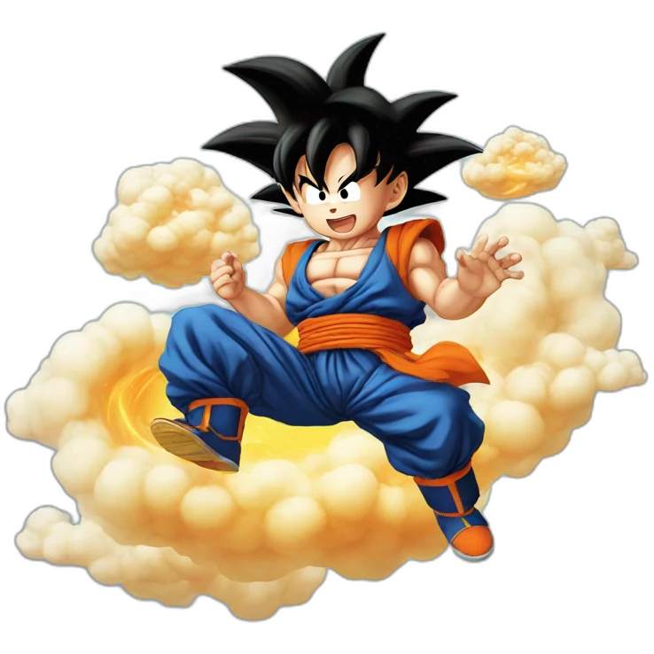 Son Goku on his magic cloud emoji