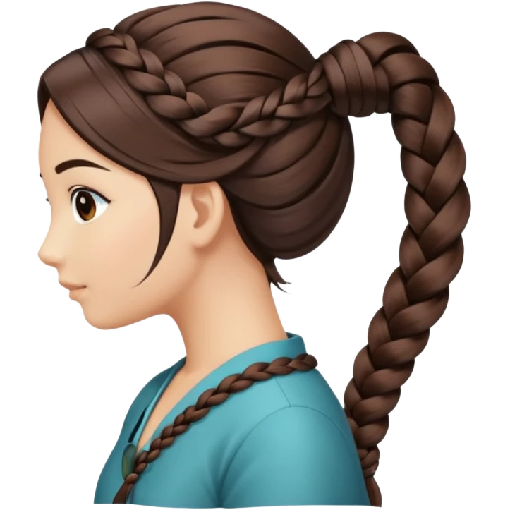 just hair braided hair tail emoji