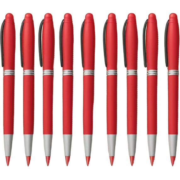 10 red pens in a desk emoji