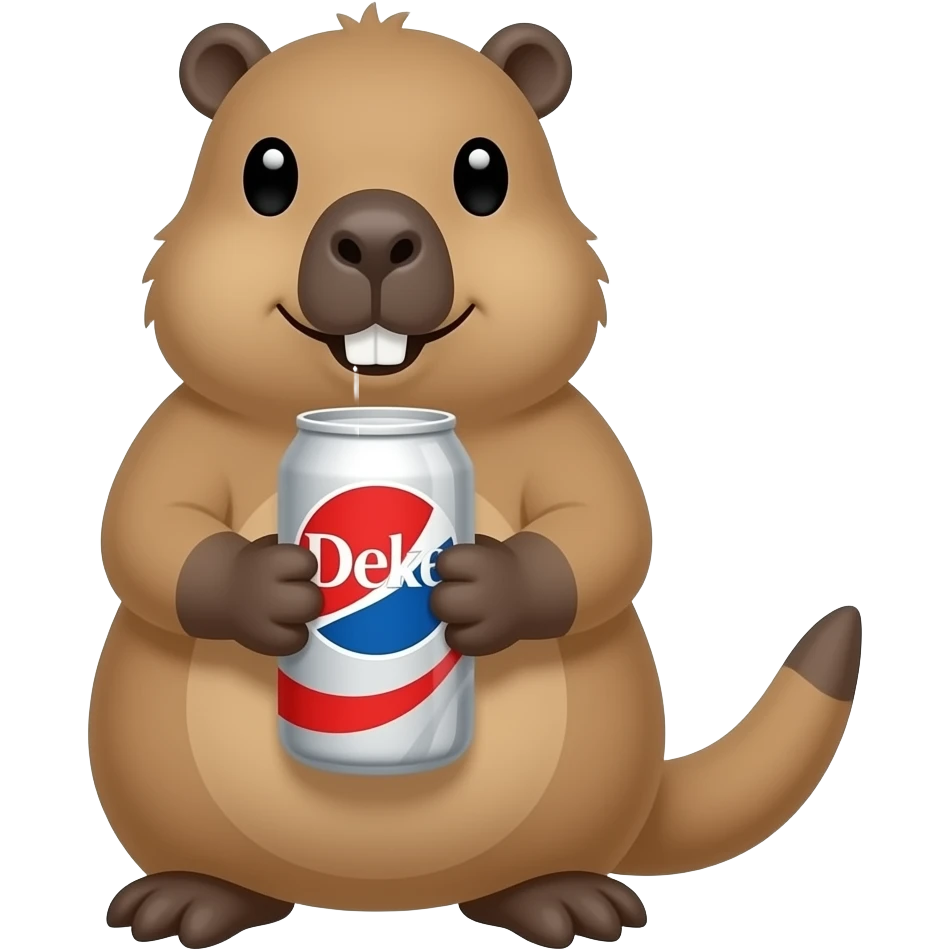Capybara holding diet coke emoji