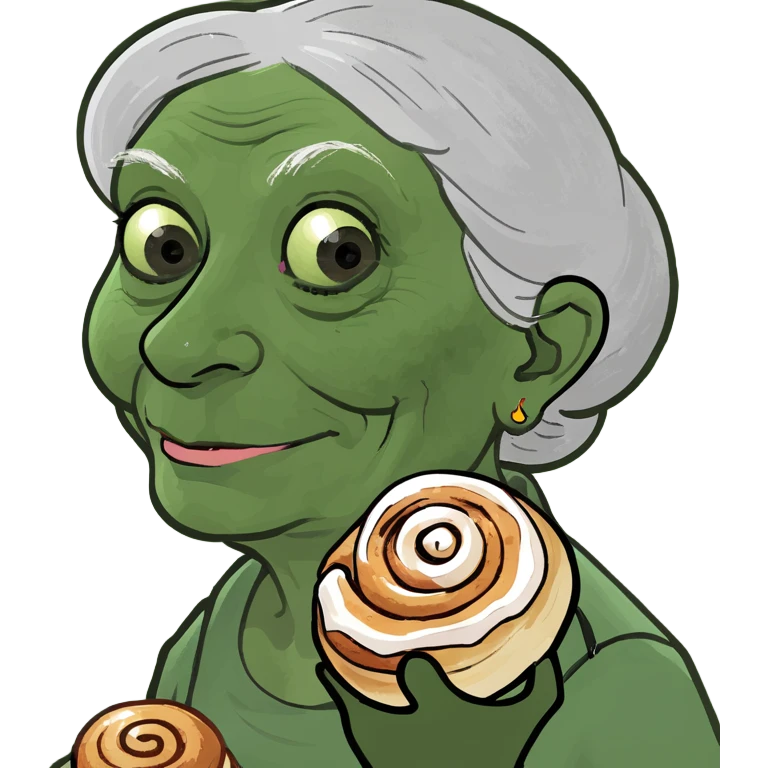Old lady-cinnamon roll emoji