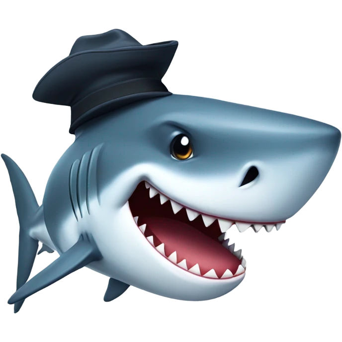 Grining shark with hat emoji