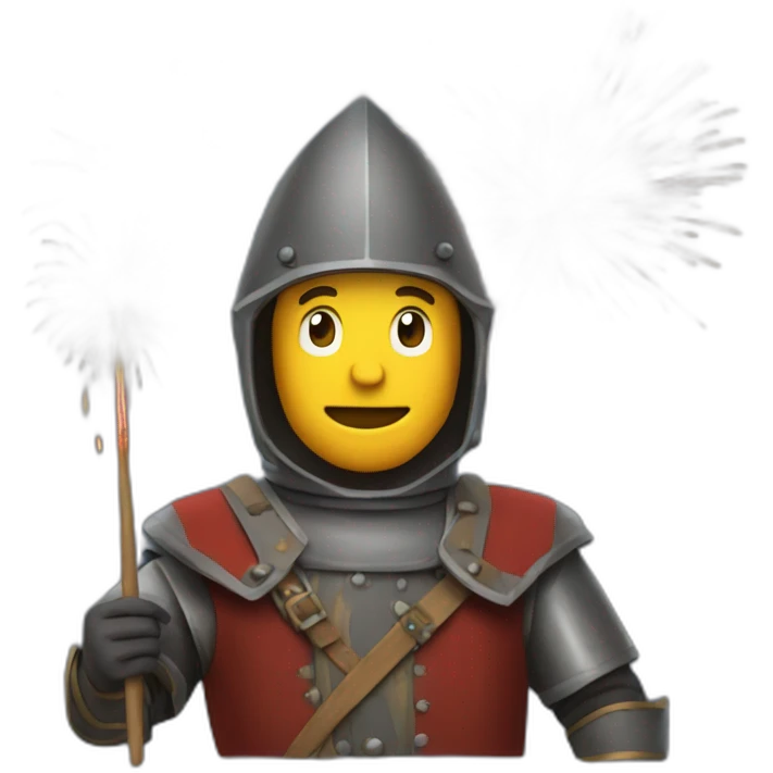 medieval Pyrotechnician seeing some fireworks go off in front of him emoji