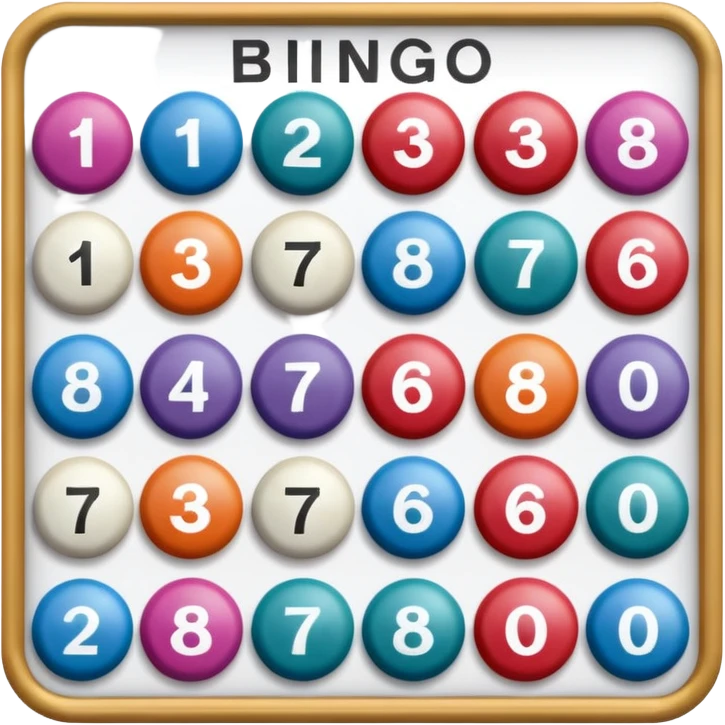 Cartela de bingo emoji