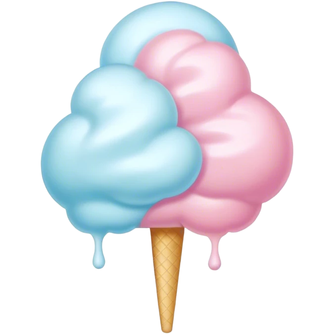 Pastel glossy cotton candy emoji