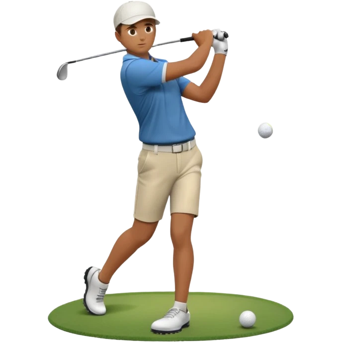 Animation of a golfer hitting a ball emoji