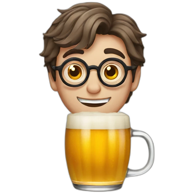 harry potter with a beer emoji