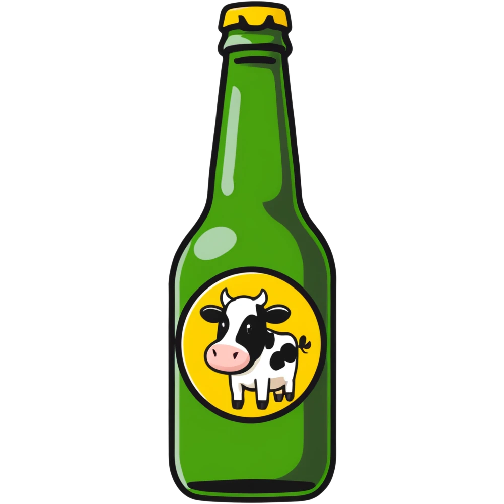 Spotted Cow beer bottle emoji