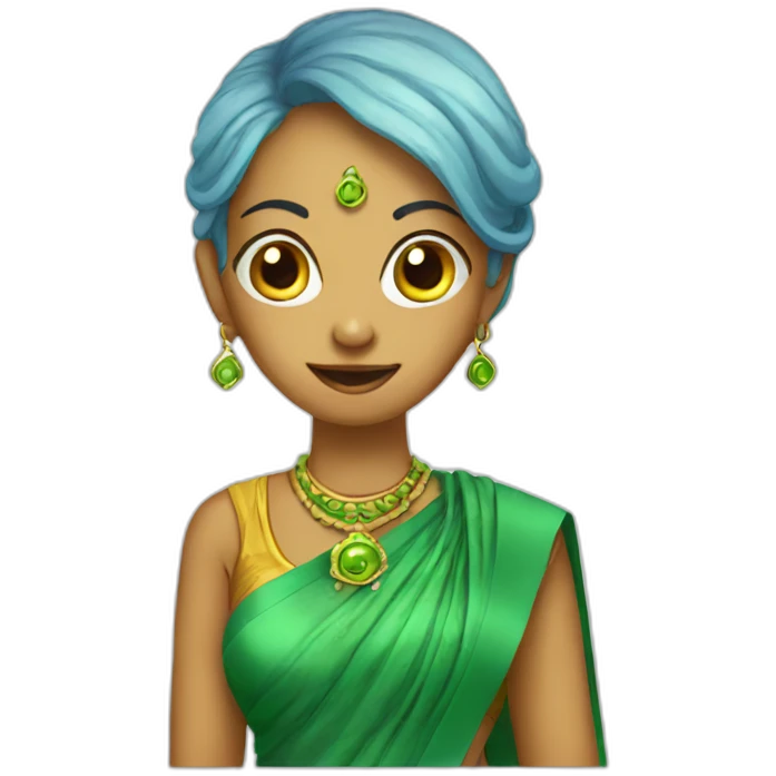 Aliens wearing saree emoji