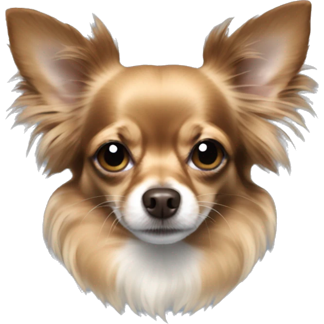 black cobalt blue long-haired chihuahua face emoji