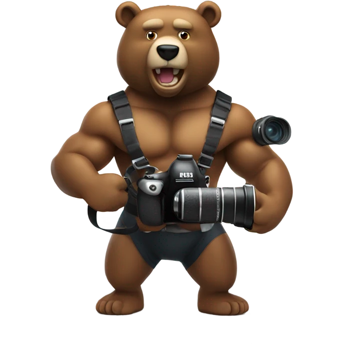 MUSCLE BEAR WITH CAMERA RECORDING emoji