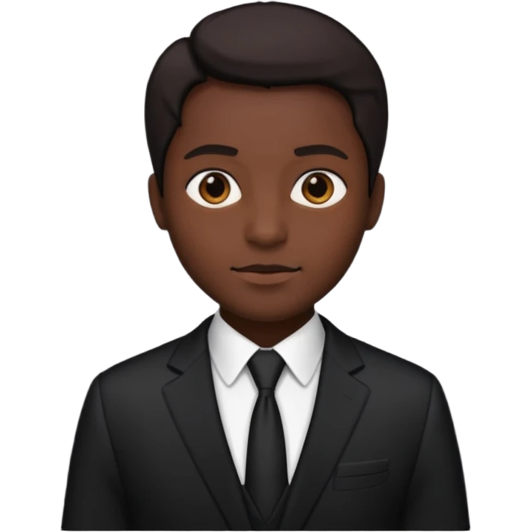Чёрный деловой костюм, на чорном фоне emoji