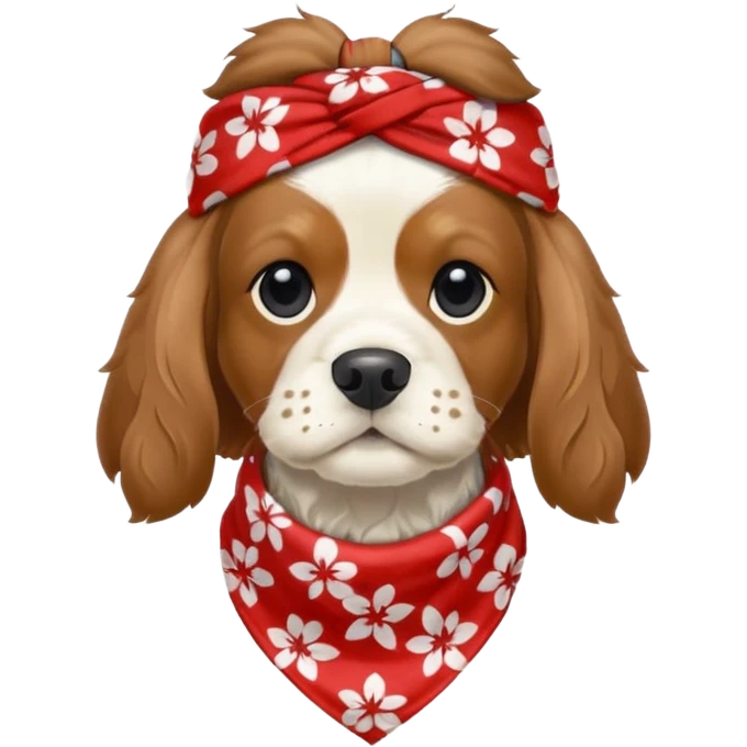 Собака породы черно-белый русский кокер спаниель в бандане Grow Street emoji
