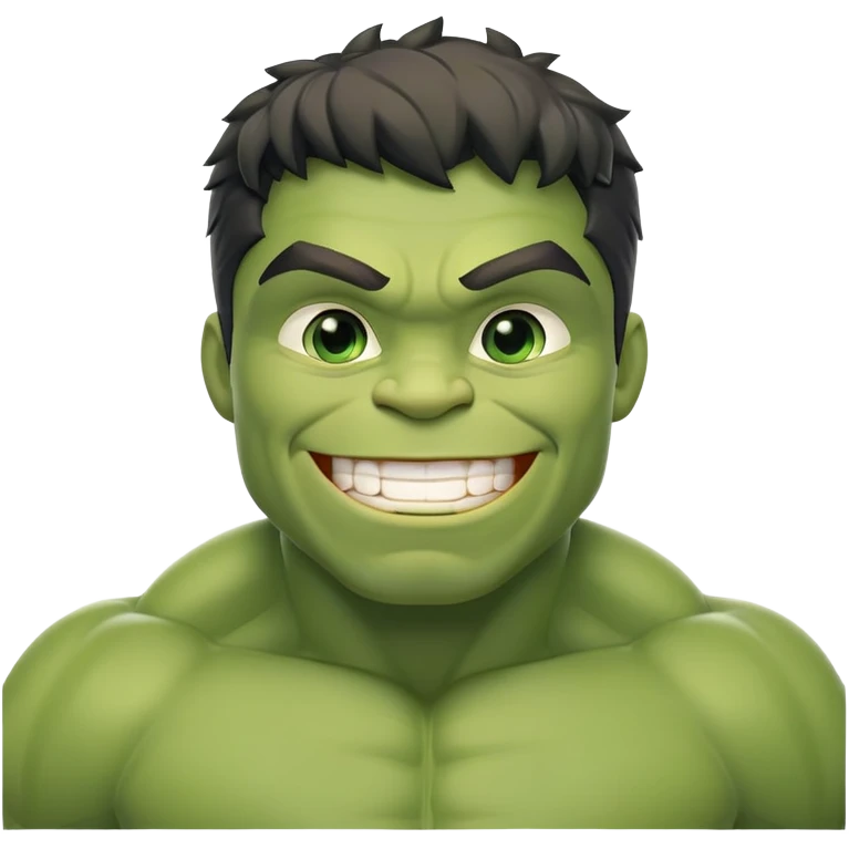 friendly smiling hulk superhero for kids emoji